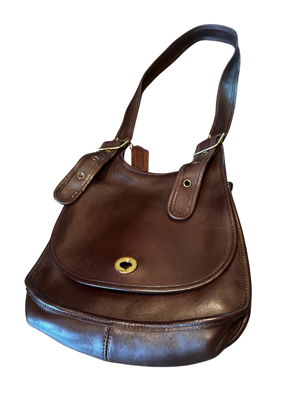 Vintage Coach Berkeley Crescent Saddle Bag 9988 Mahogany